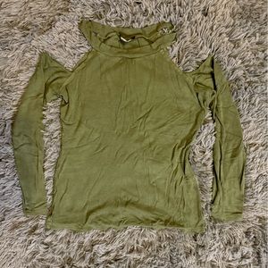 Venus Cold Shoulder Long Sleeve Olive Green top size S